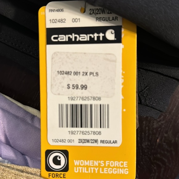 Carhartt Force Fitted Utility Leggings Knit
Pants Black Plus Size 2X 20W/22W - Picture 3 of 4